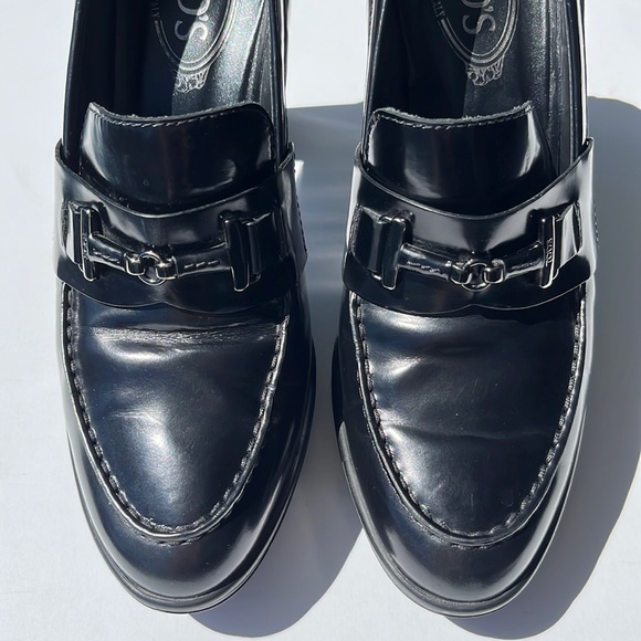 Authentic TOD’S Platform Heels ~ in Black Leather - Picture 4 of 16